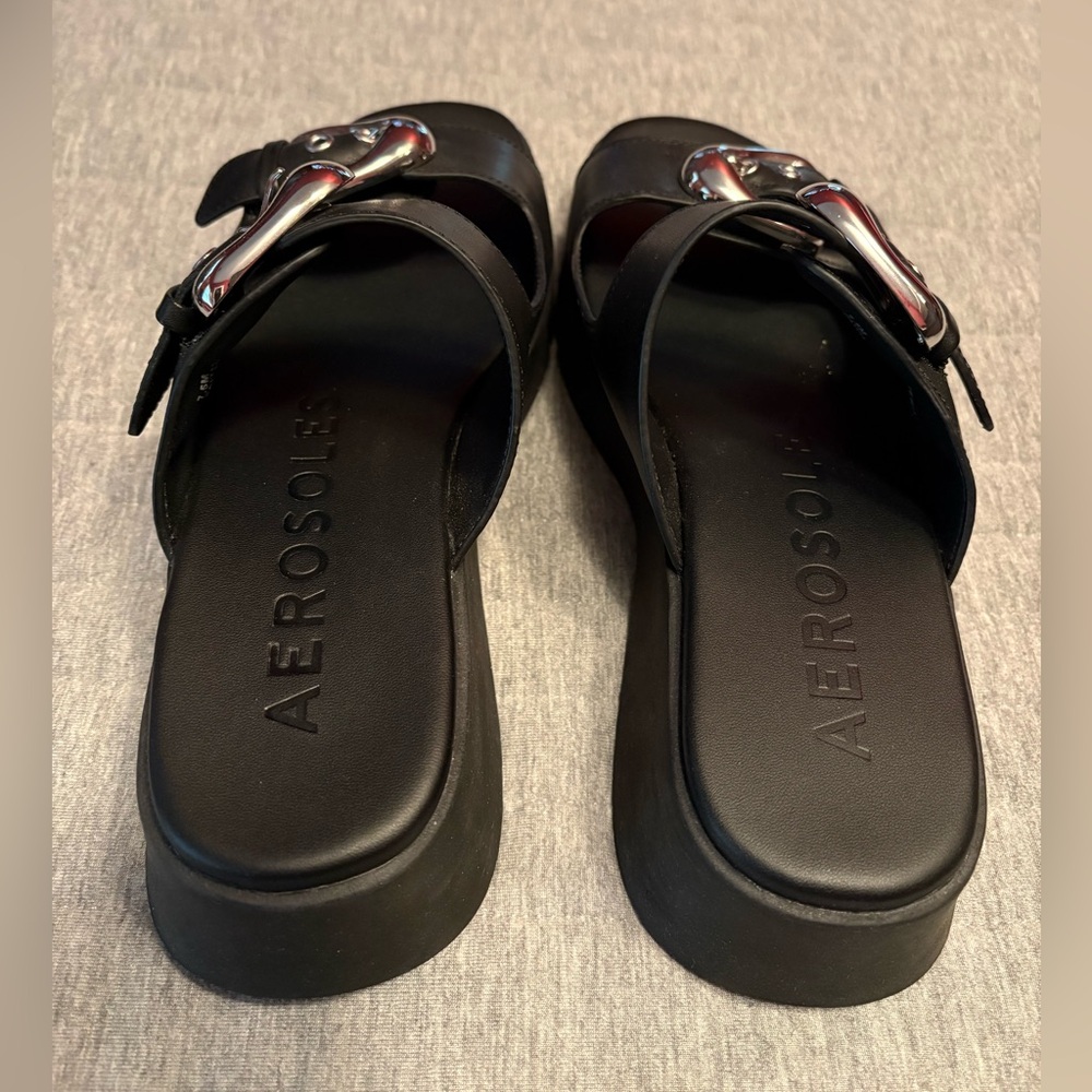 LAST CALL EUC Aerosoles Faith slide wedge sandals comfortable! - Picture 6 of 12